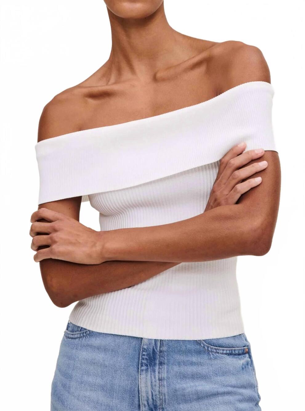 NEW DL1961 - WOMEN'S off the shoulder top in white